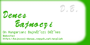 denes bajnoczi business card